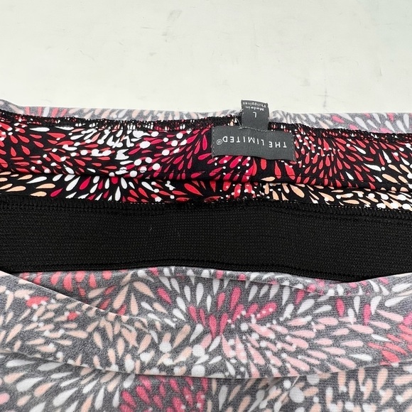 The Limited Off Shoulder Handkerchief Hem Midi Dress L Mauve White Black Print - Picture 13 of 16